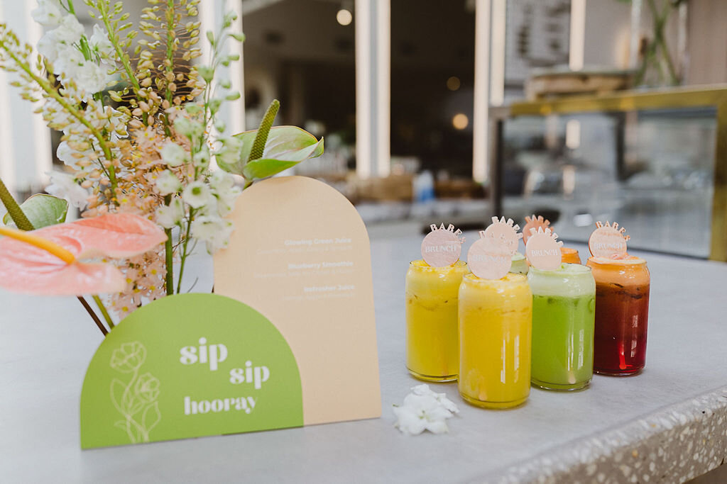 Fruity and fresh smoothies and juices were at the top of the menu for our bridal brunch. From punchy ginger, to refreshing pear, Zoobibi’s drinks menu quenched everybody's thirst!